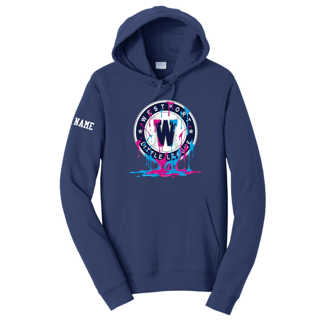 Westport LL Baseball Drip Hoodie Logowear Westport Little League Baseball Team Navy Youth XS
