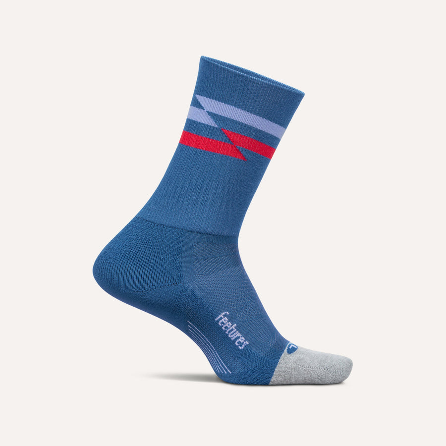 Feetures Elite Light Cushion Mini Crew Apparel Feetures Blue Track Large