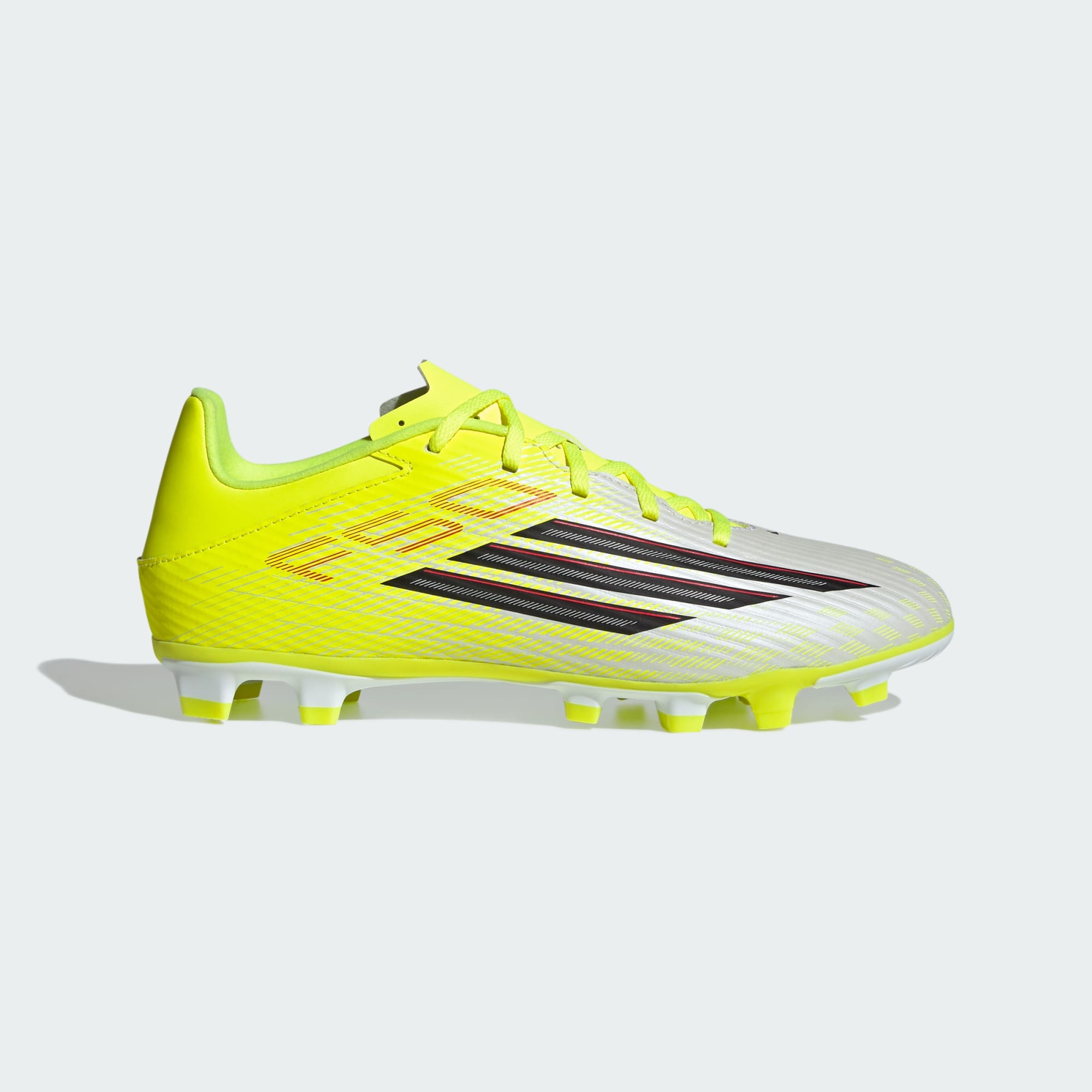 adidas Kids' F50 Club FG/MG J Soccer Cleat Footwear Adidas Team Solar Yellow/Core Black/Lucid Red-JS1482 11