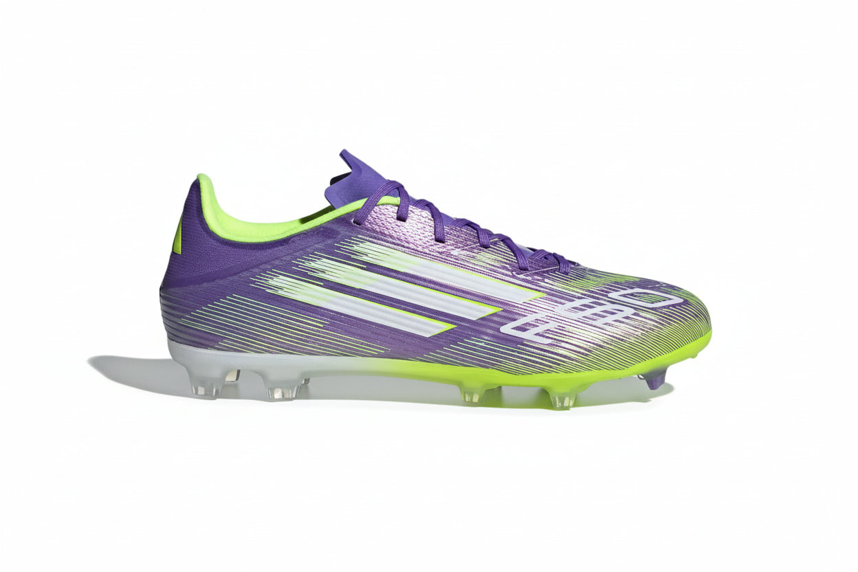 adidas F50 League FG/MG Soccer Cleats Footwear Adidas Purple Rush/Footwear White/Lucid Lemon-JI0003 6.5