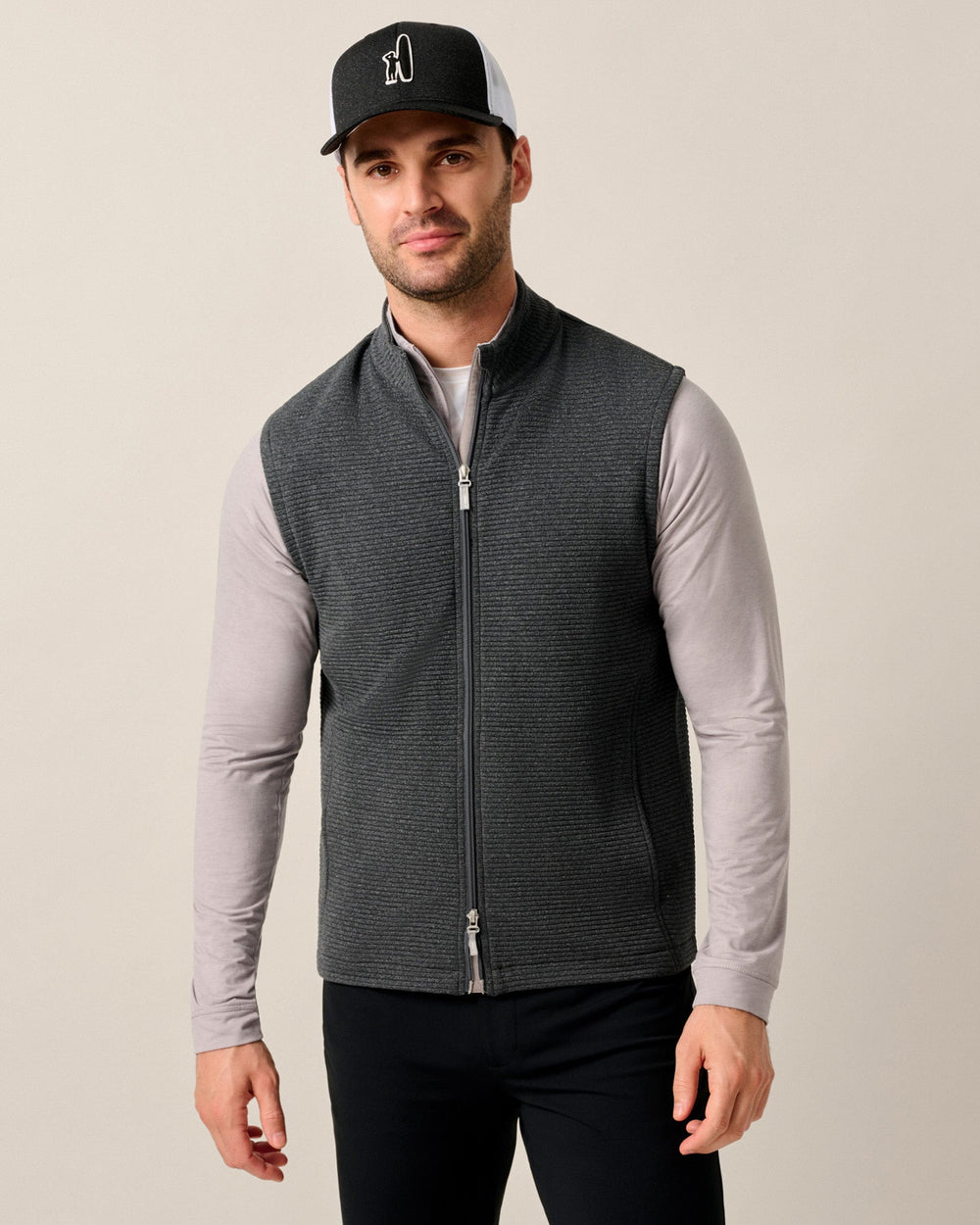 Johnnie-O Men's Reggie Ribbed Performance Vest Apparel Johnnie-O Black Small