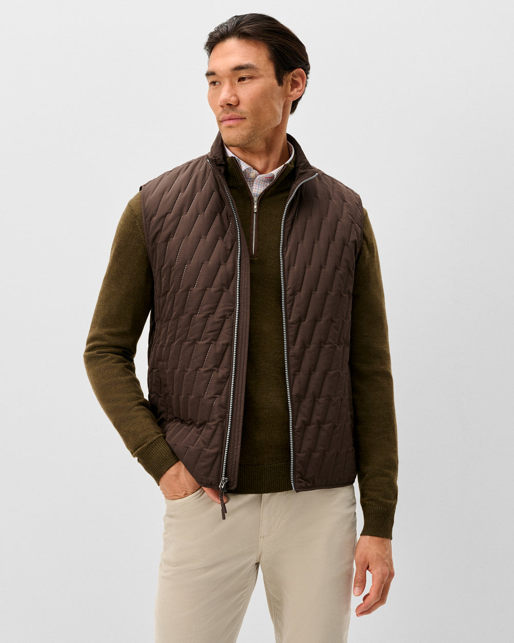 Johnnie-O Men's Belfry Quilted Puffer Vest Apparel Johnnie-O Cocoa Small