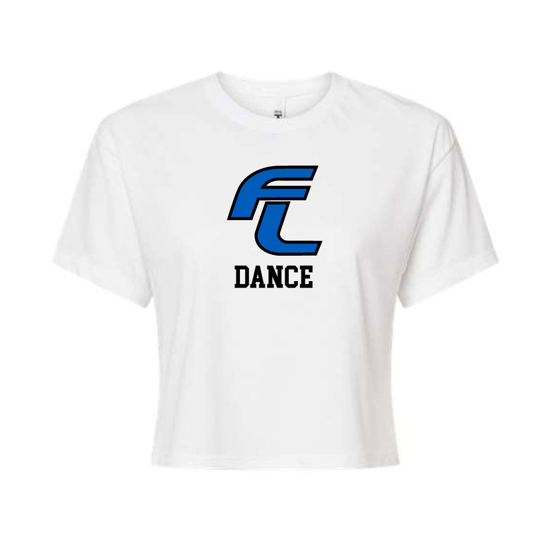 FL Dance Crop Tee Logowear Fairfield Ludlowe Dance White Ladies XS 