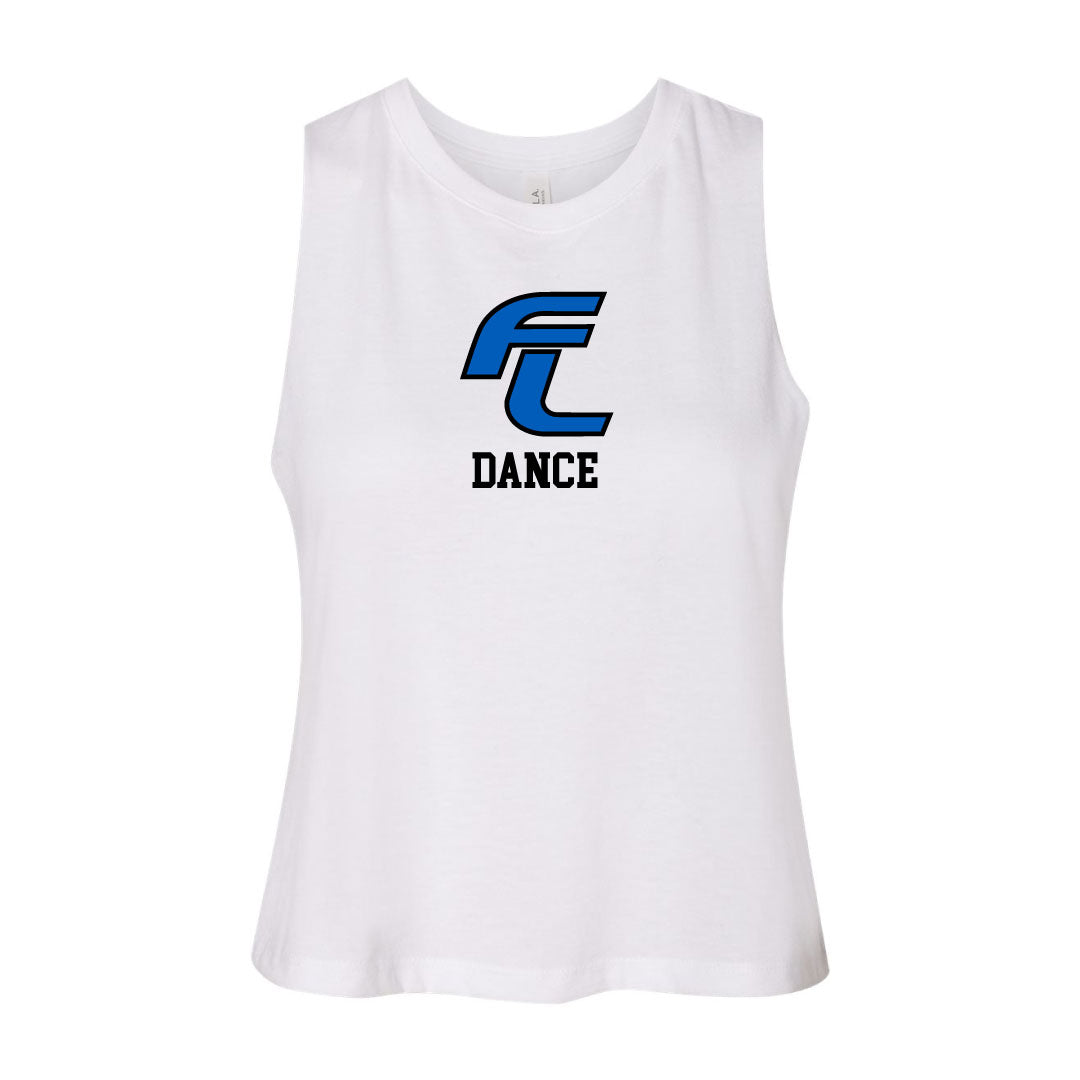 FL Dance Crop Tank Top Logowear Fairfield Ludlowe Dance White Ladies XS 