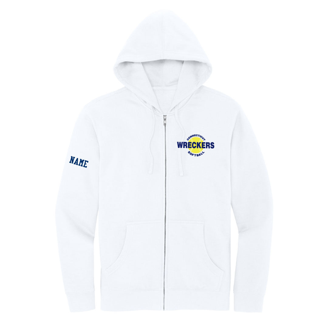 CT Wreckers Softball Hooded Full Zip Sweatshirt Logowear CT Wreckers White Ault Only Sizes Adult XS