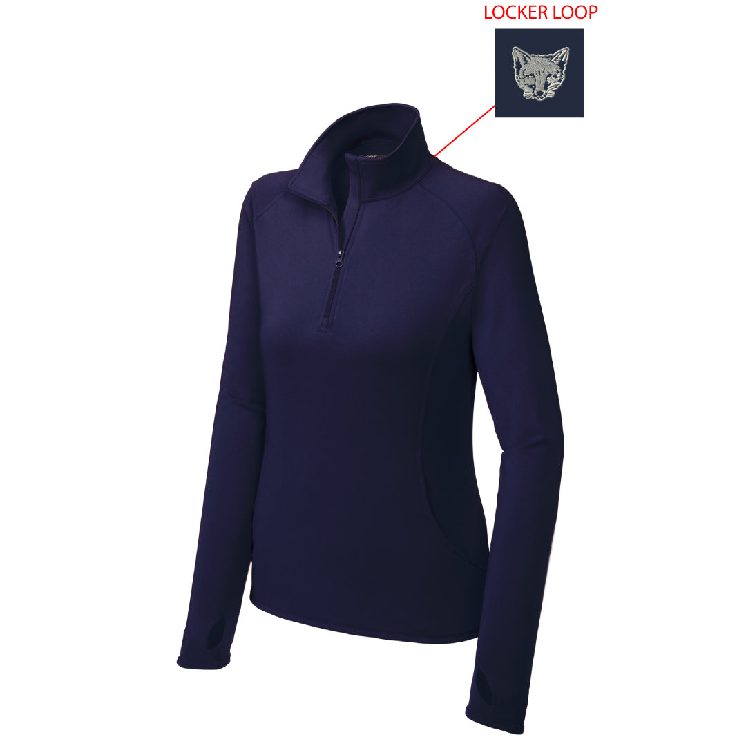 FCHC NAVY Performance 1/2 Zip Logowear Fairfield County Hunt Club Locker Loop Ladies XS