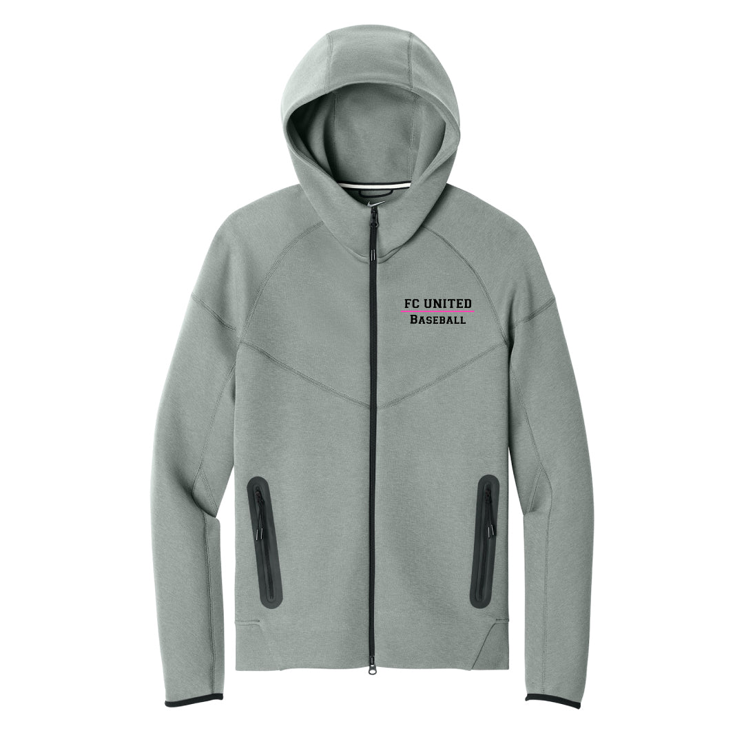 FCU Travel Baseball Nike Tech Fleece Full-Zip Hoodie -TEXT Logowear FCU Travel Baseball Grey Heather Mens XS