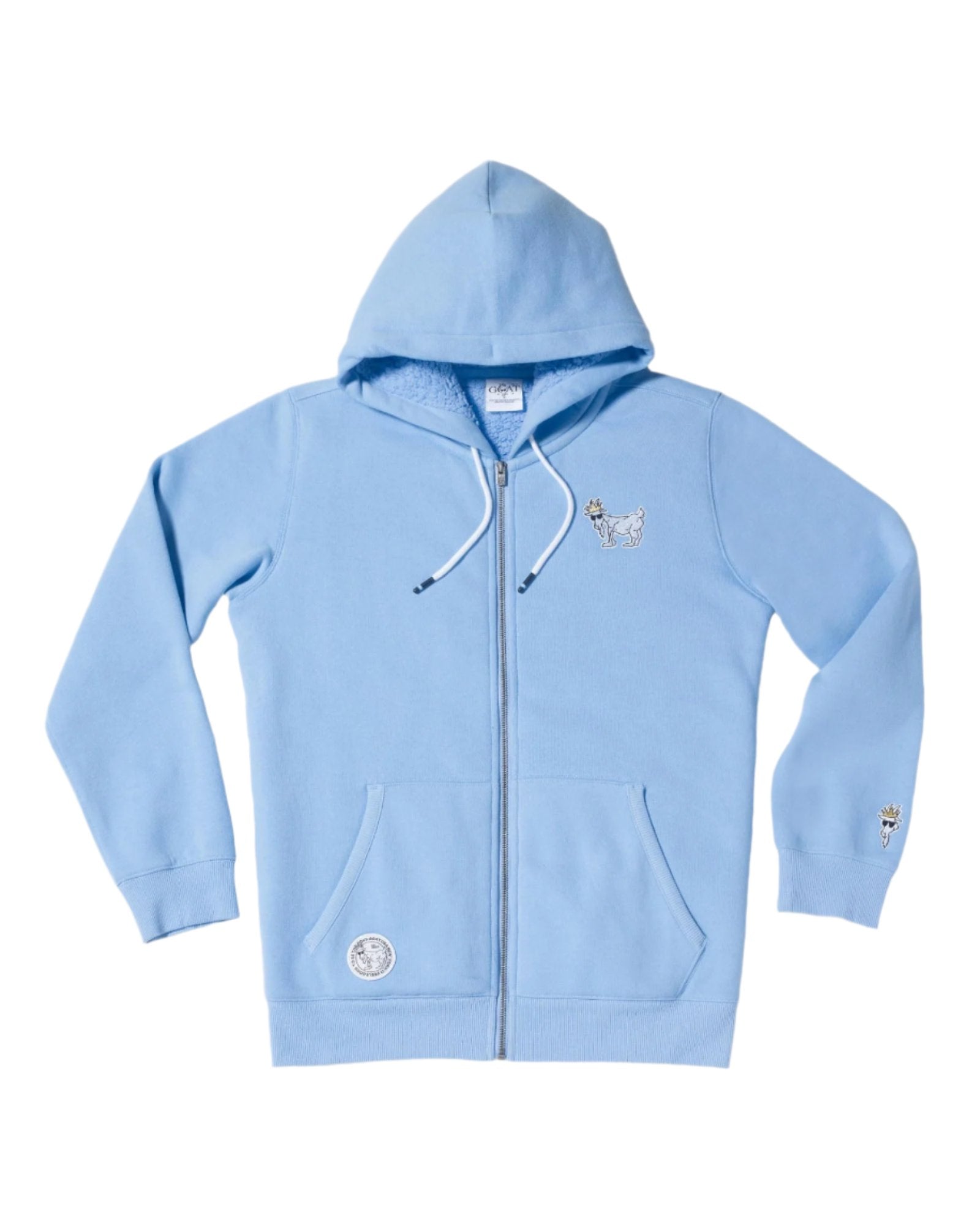 Goat USA Adult Sherpa-Lined Full-Zip Hooded Sweatshirt Apparel Goat USA Carolina Blue Adult Small