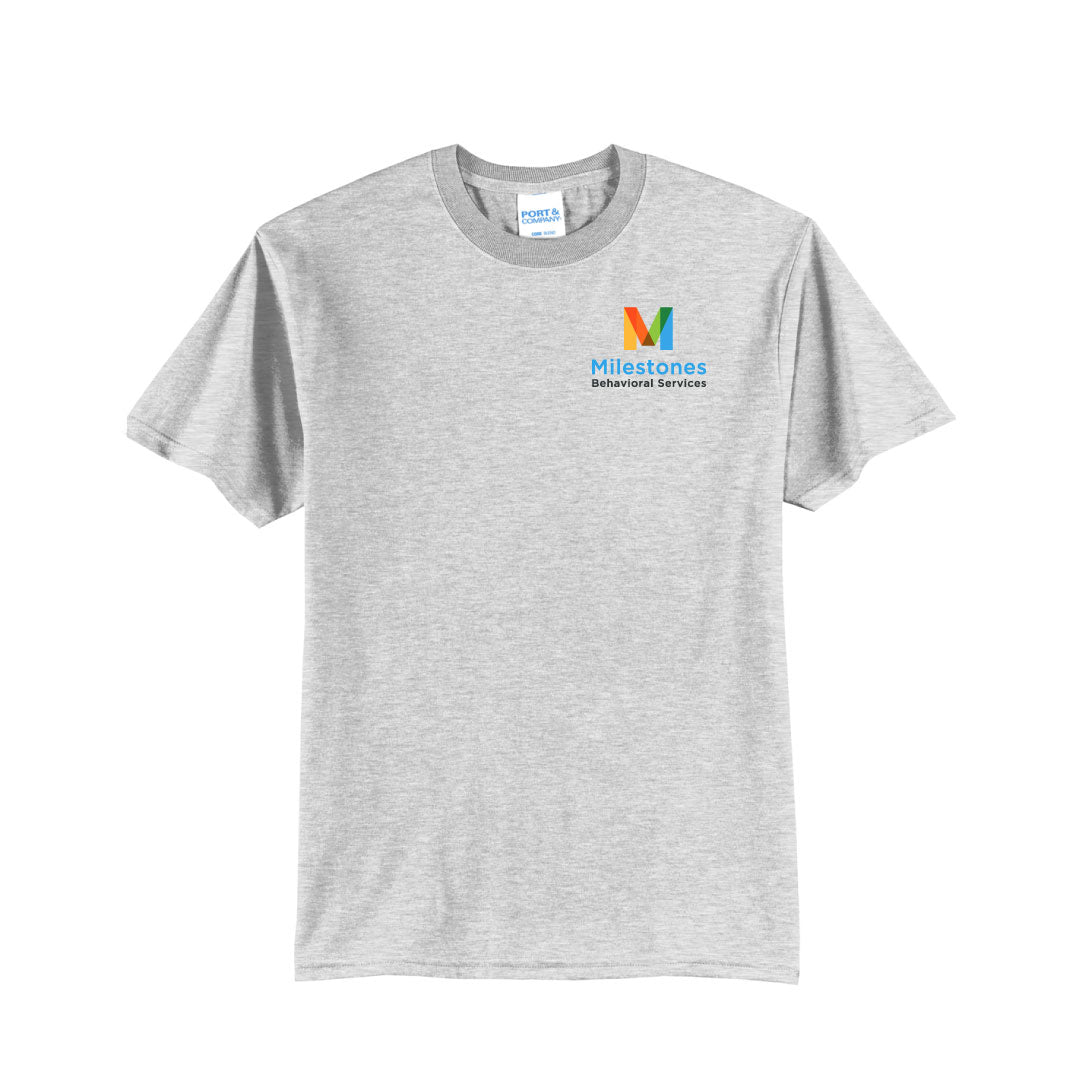 Milestones Cotton Blend Short Sleeve Logowear Milestones Behavioral Services Ash Youth S