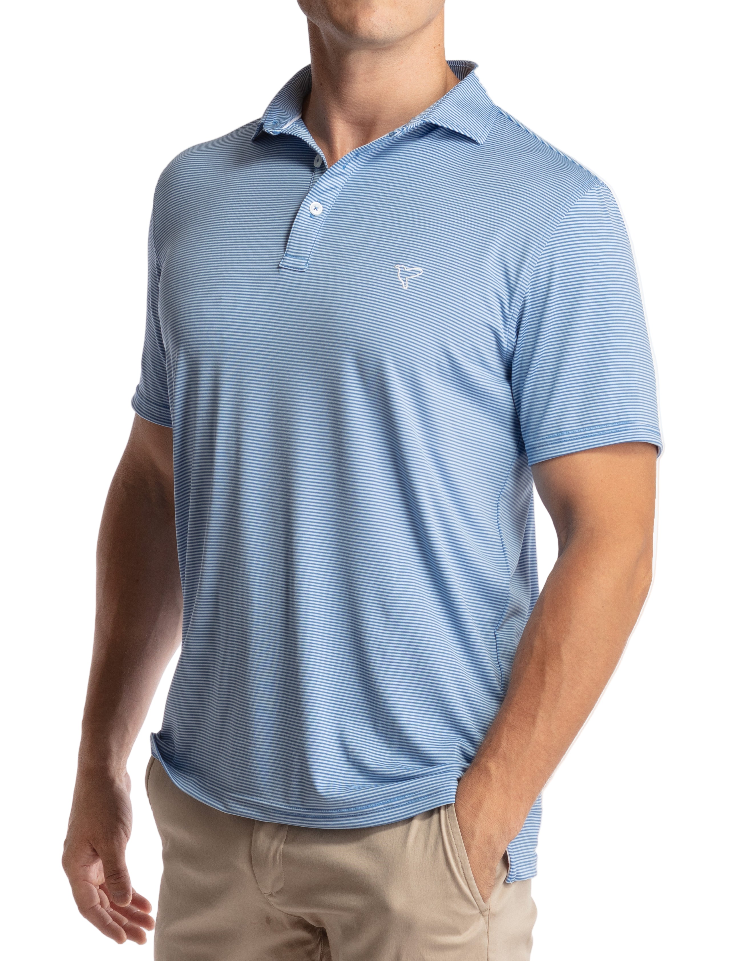 Birddogs Performance Polo Apparel Birddogs Blue Stripes Small 