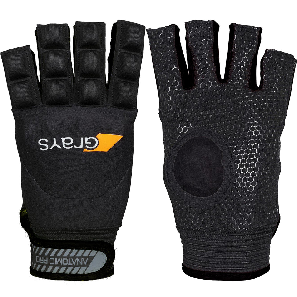 Grays Anatomic Pro Half Finger Players Glove Equipment Longstreth Black XSmall Left Hand