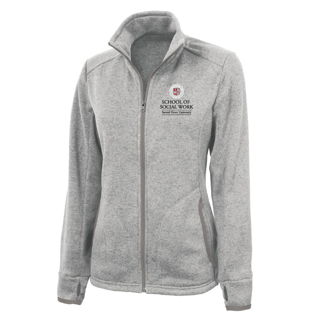 SHU School of Social Work Heathered Full Fleece Zip