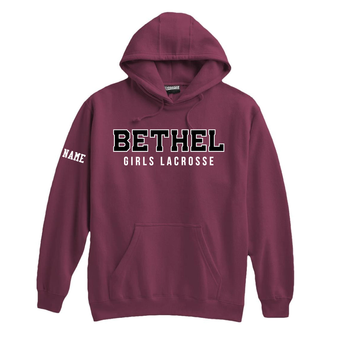 Bethel Girls Lacrosse Hooded Sweatshirt Logowear Bethel Girls Lacrosse Maroon Adult XS