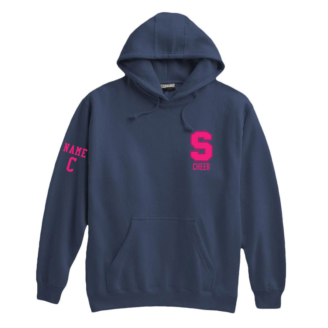 Staples Cheer Hooded Sweatshirt Logowear Staples Cheerleading Navy Pink Embroidery Adult XS