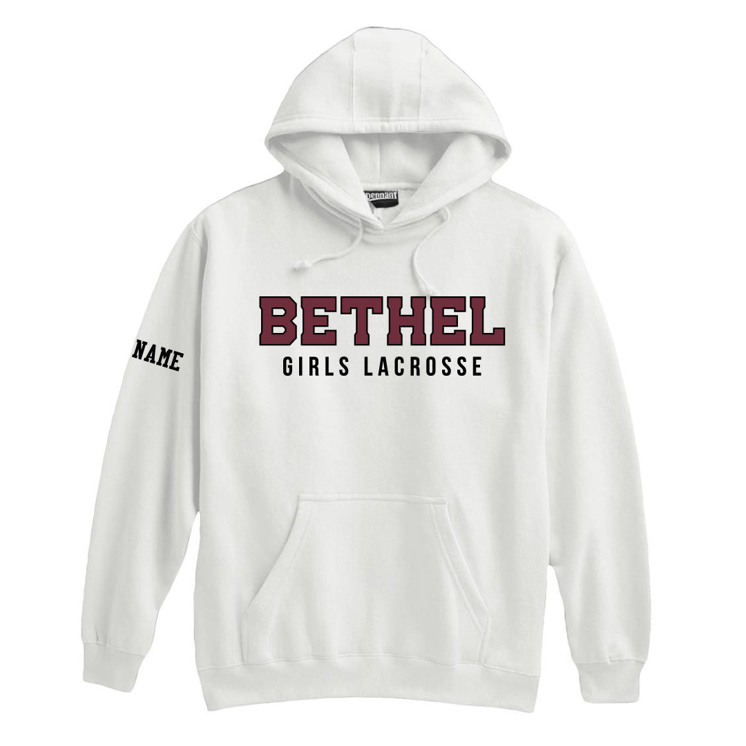 Bethel Girls Lacrosse Hooded Sweatshirt Logowear Bethel Girls Lacrosse White Adult XS