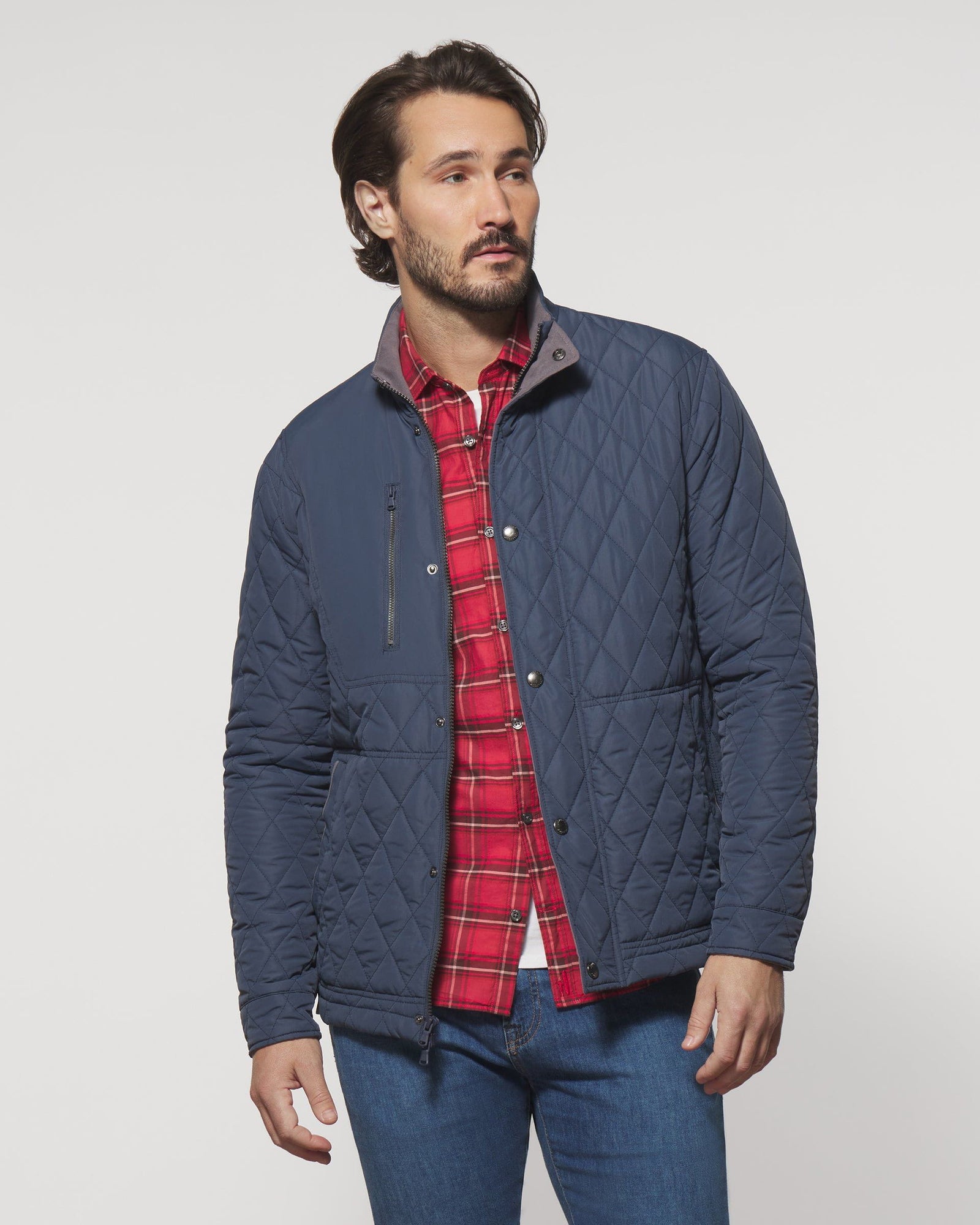 Johnnie-O Men's Juno Quilted Snap Jacket Apparel Johnnie-O Navy Small