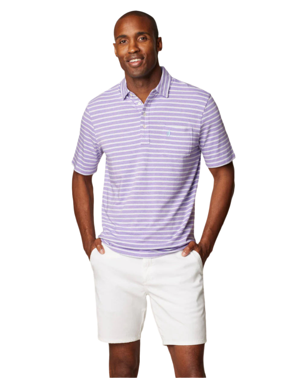 Johnnie O Men's The Original Polo Matthis Stripe Apparel Johnnie-O Violet Small