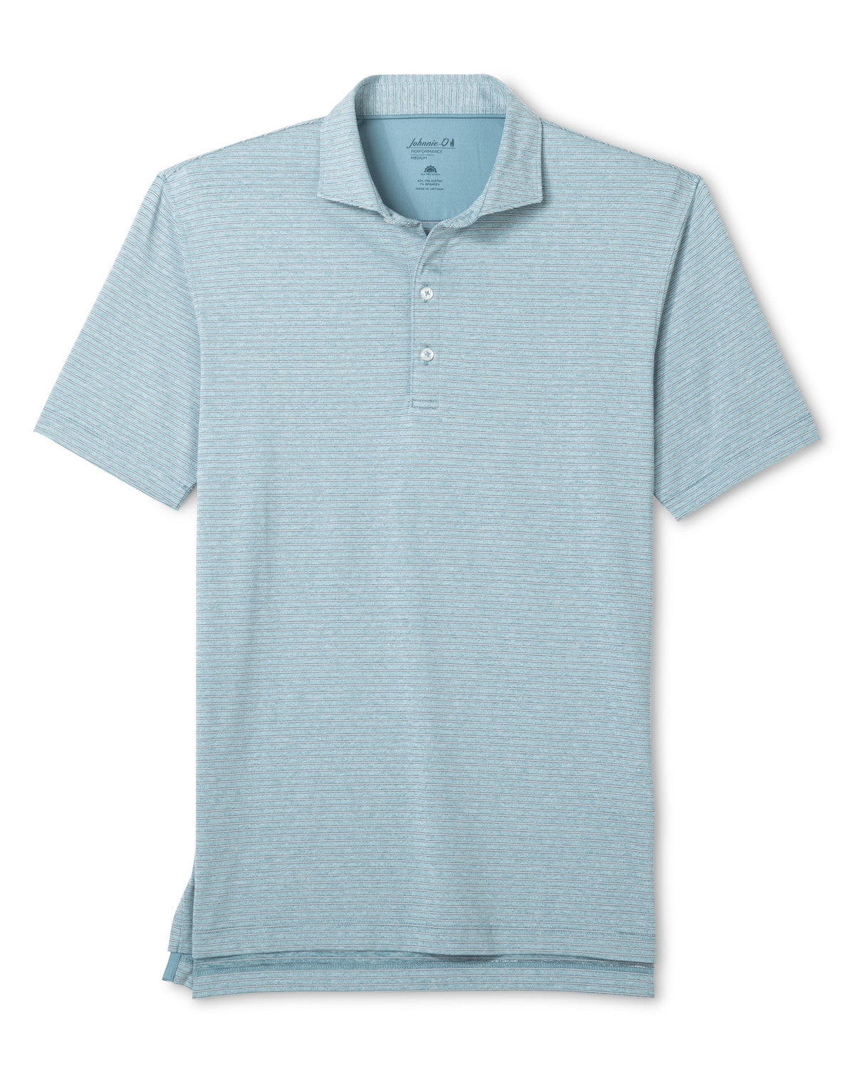 Johnnie-O Men's Michael Striped Jersey Performance Polo Apparel Johnnie-O Carbon Navy Small