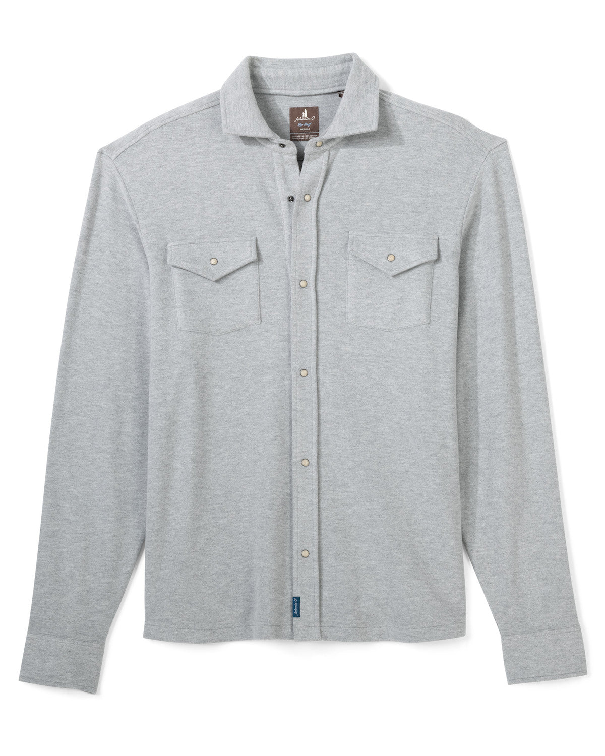 Johnnie-O Men's York Snap Overshirt Apparel Johnnie-O Heather Gray Small