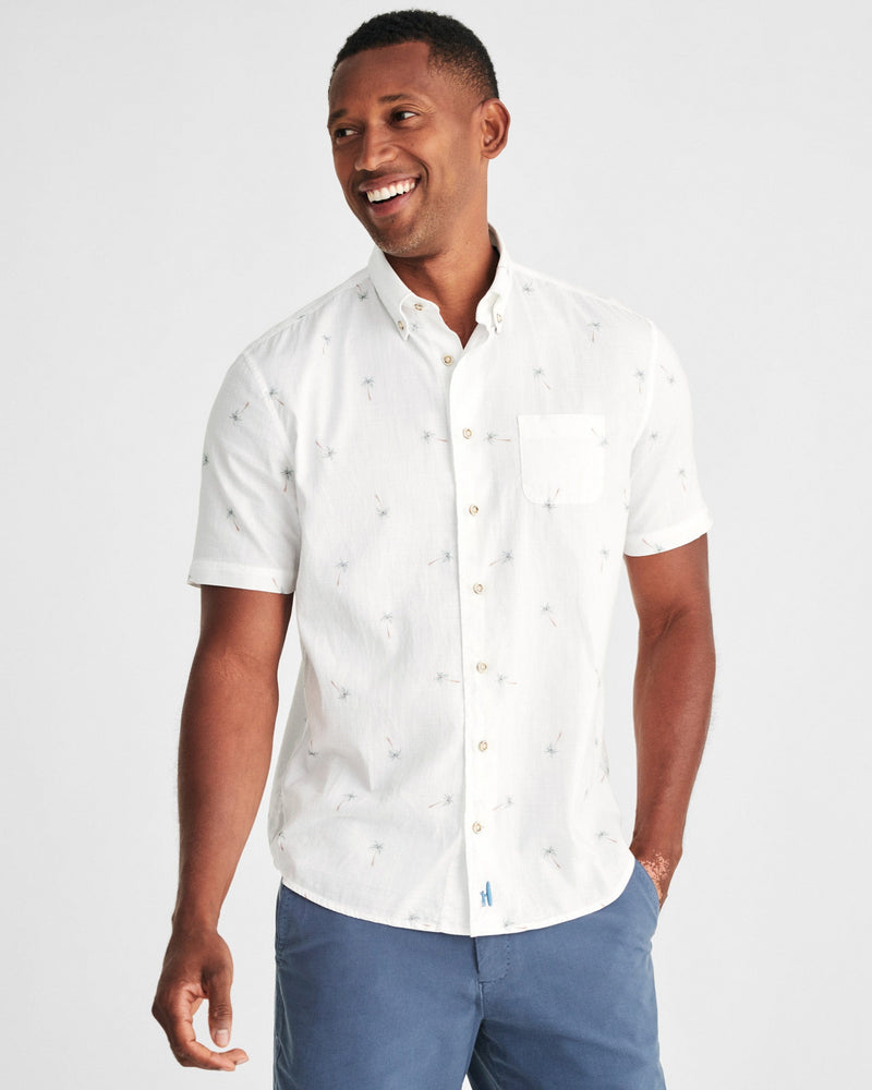 Johnnie O Mens Leif Hangin Out Button Up Shirt Apparel Johnnie-O White Small 