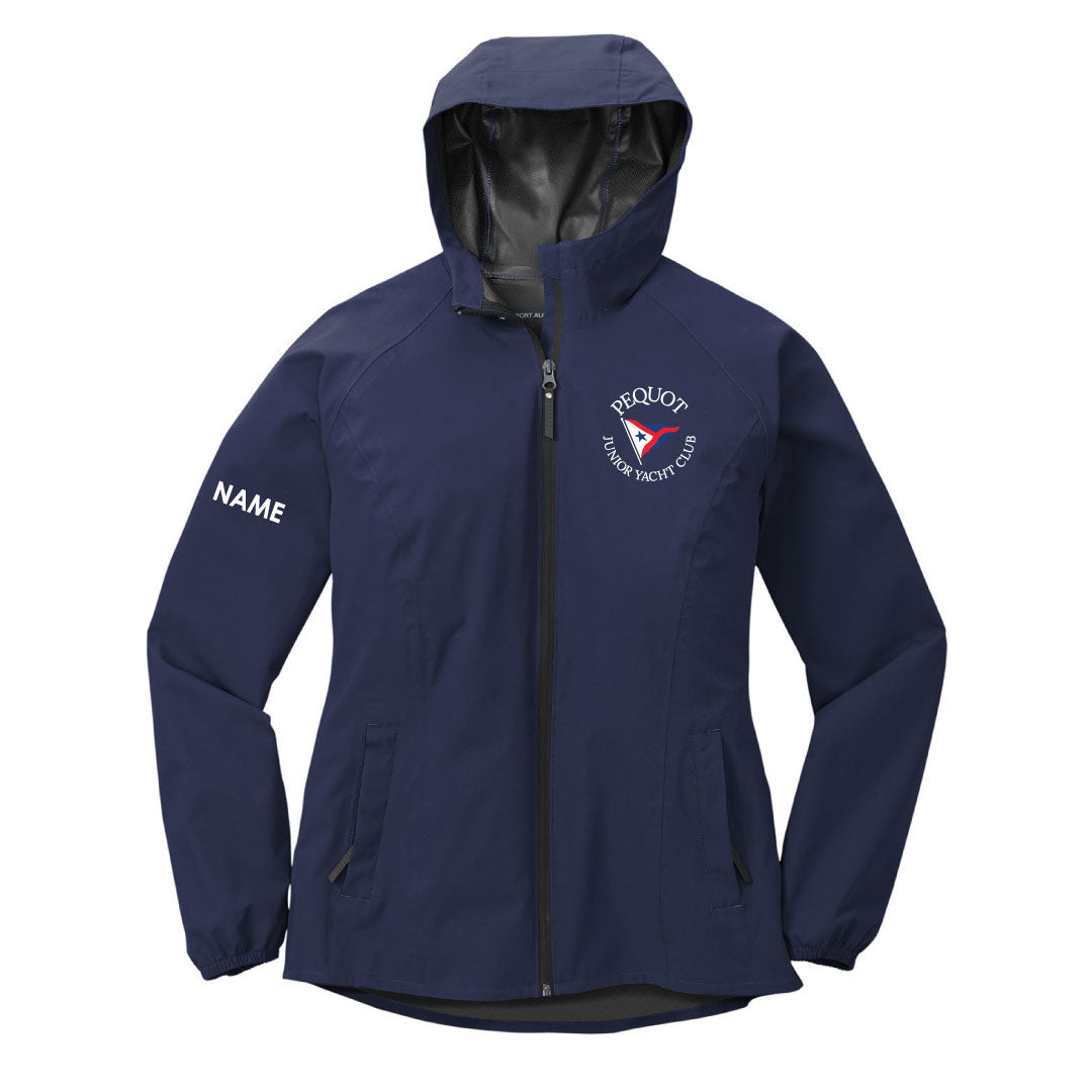 PYC Rain Jacket Logowear Pequot Yacht Club Navy Ladies XS