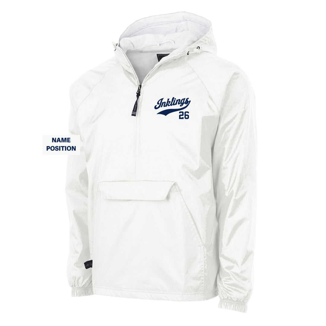 Staples Inklings 1/4 Zip Hooded Wind Breaker Logowear Staples Inklings White Adult S