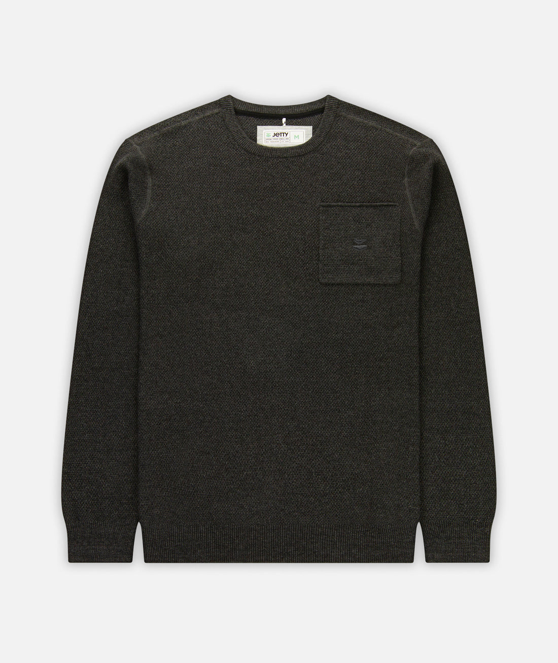 Jetty Mens The Brine Sweater Apparel Jetty Charcoal Small 