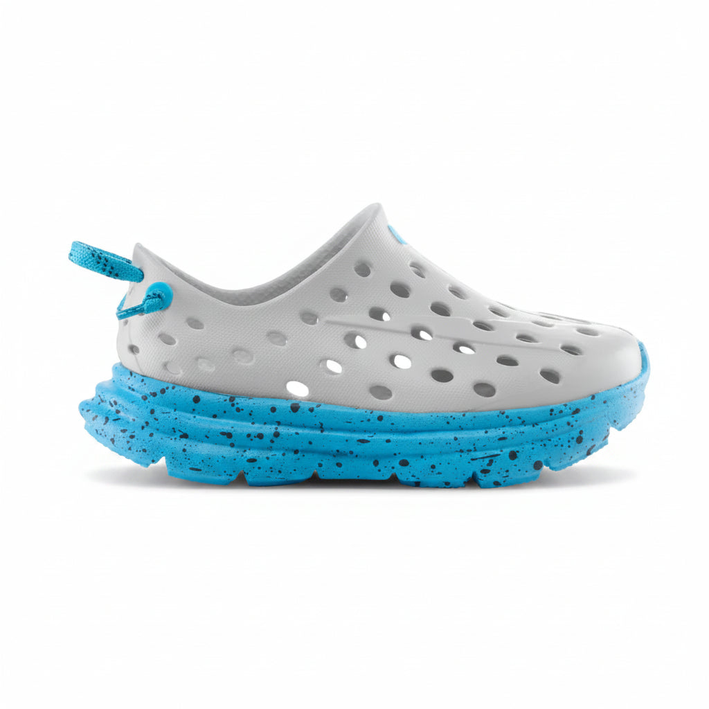 Kane Kids' Revive Active Recovery Shoe Footwear Kane Foggy Gray/Highlighter Blue C7
