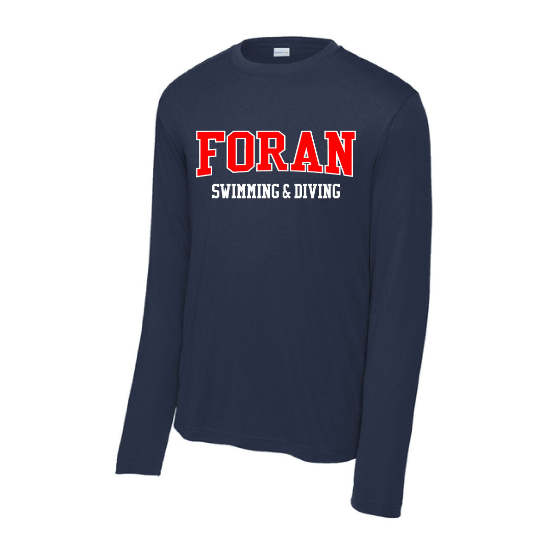 Foran Girls Swim & Dive Performance Long Sleeve Logowear Foran Girls Swim Navy Mens S