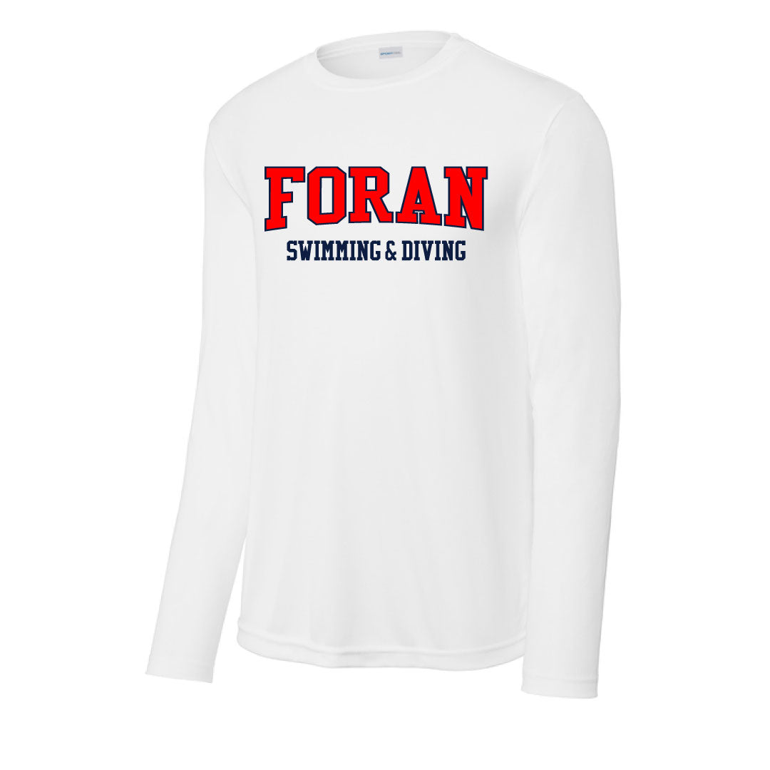Foran Girls Swim & Dive Performance Long Sleeve Logowear Foran Girls Swim White Mens S