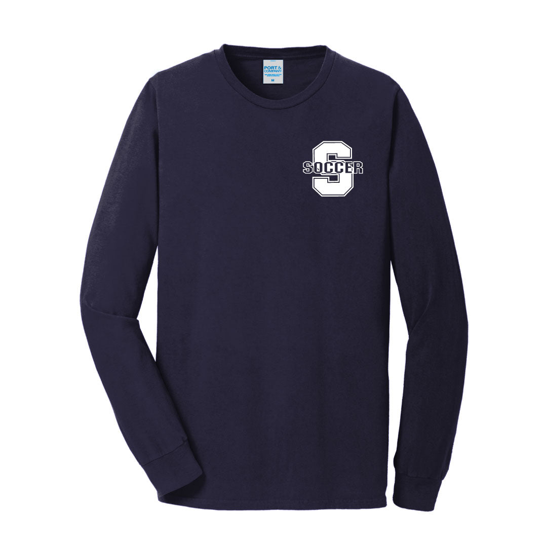 Staples Girls Soccer Fans Washed Cotton Longsleeve Logowear Staples Girls Soccer Fanwear Navy Adult S