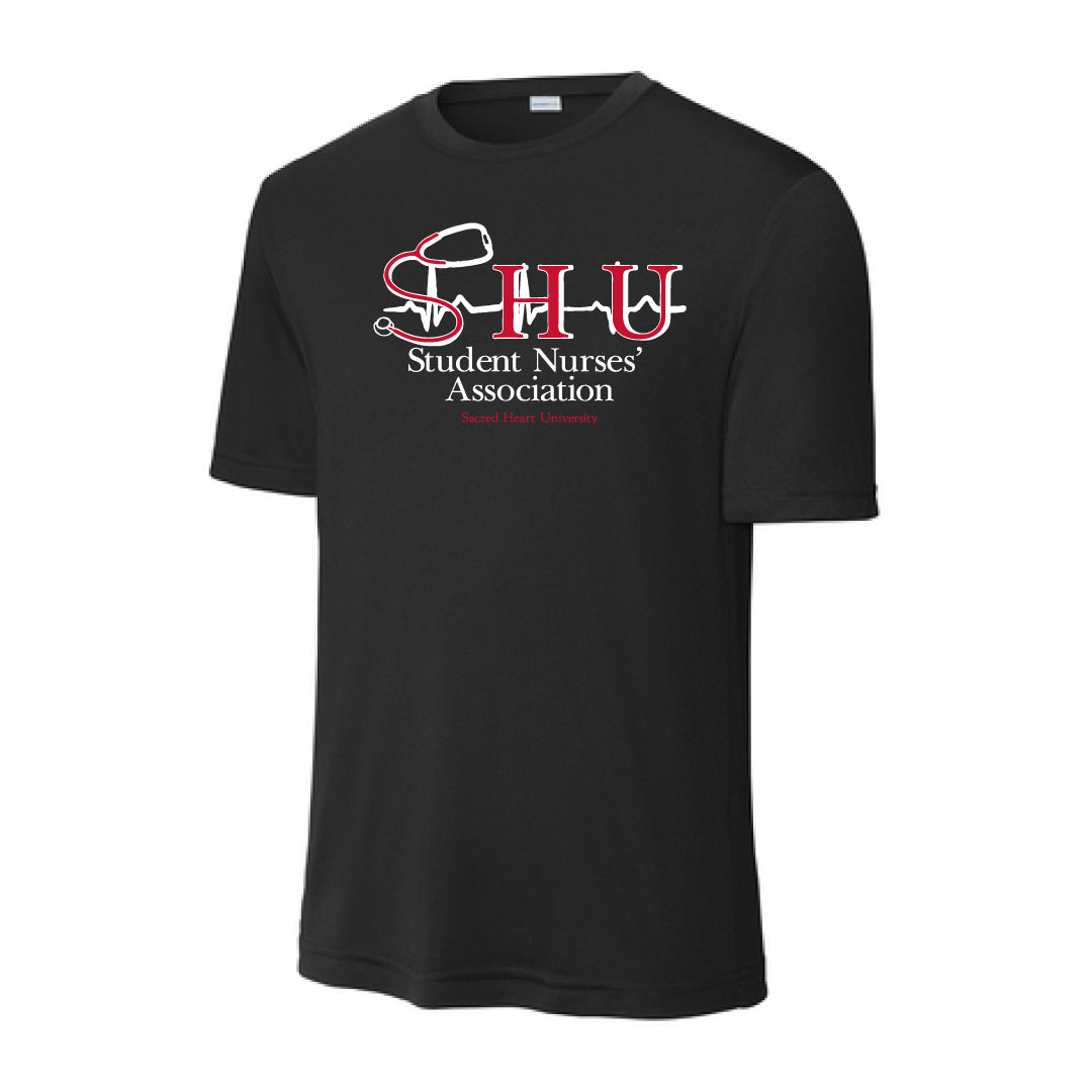 SHU SNA Performance Short Sleeve Logowear SHU Student Nurses' Association Black Mens XS 