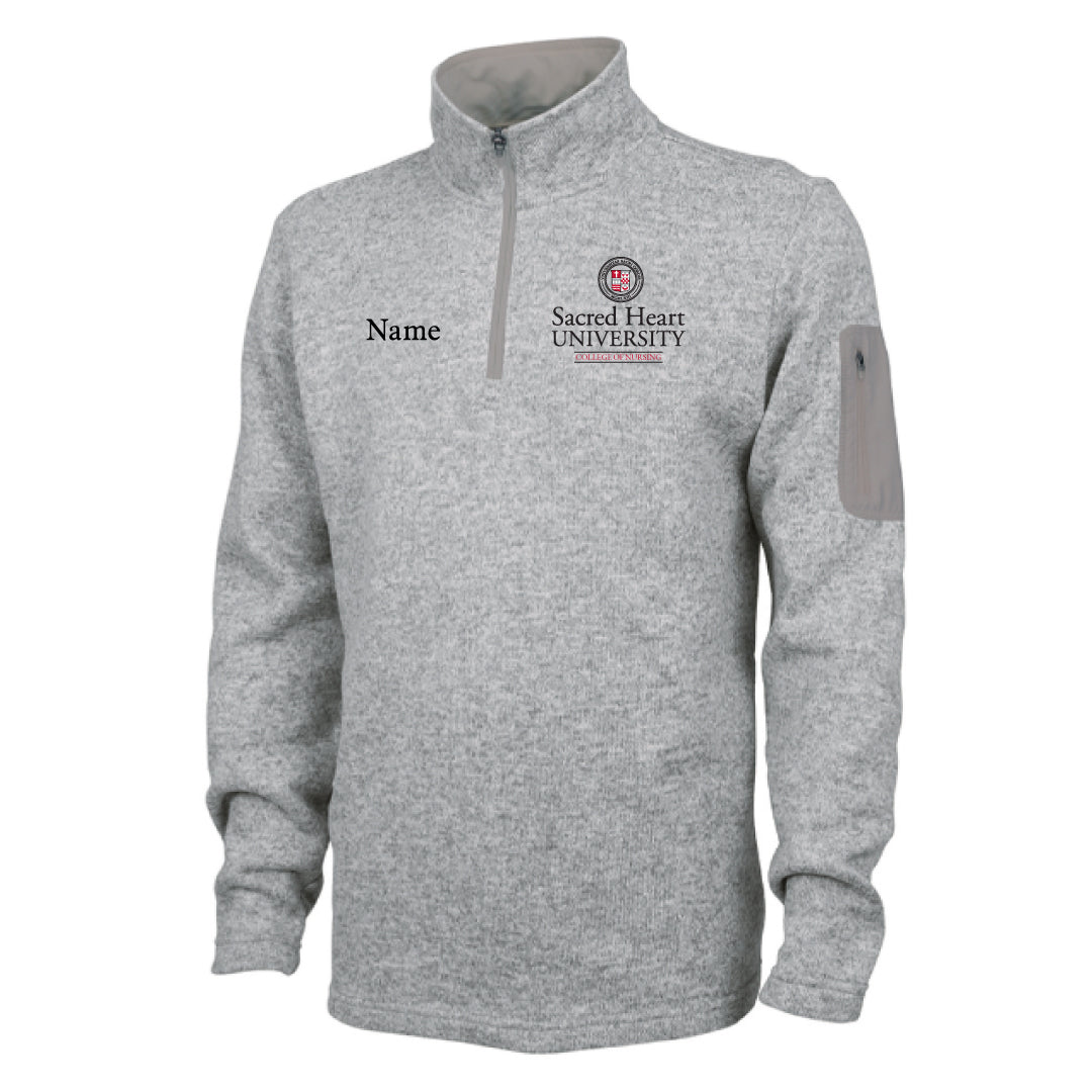 SHU SNA Heathered 1/4 Zip Logowear SHU Student Nurses' Association Mens S  