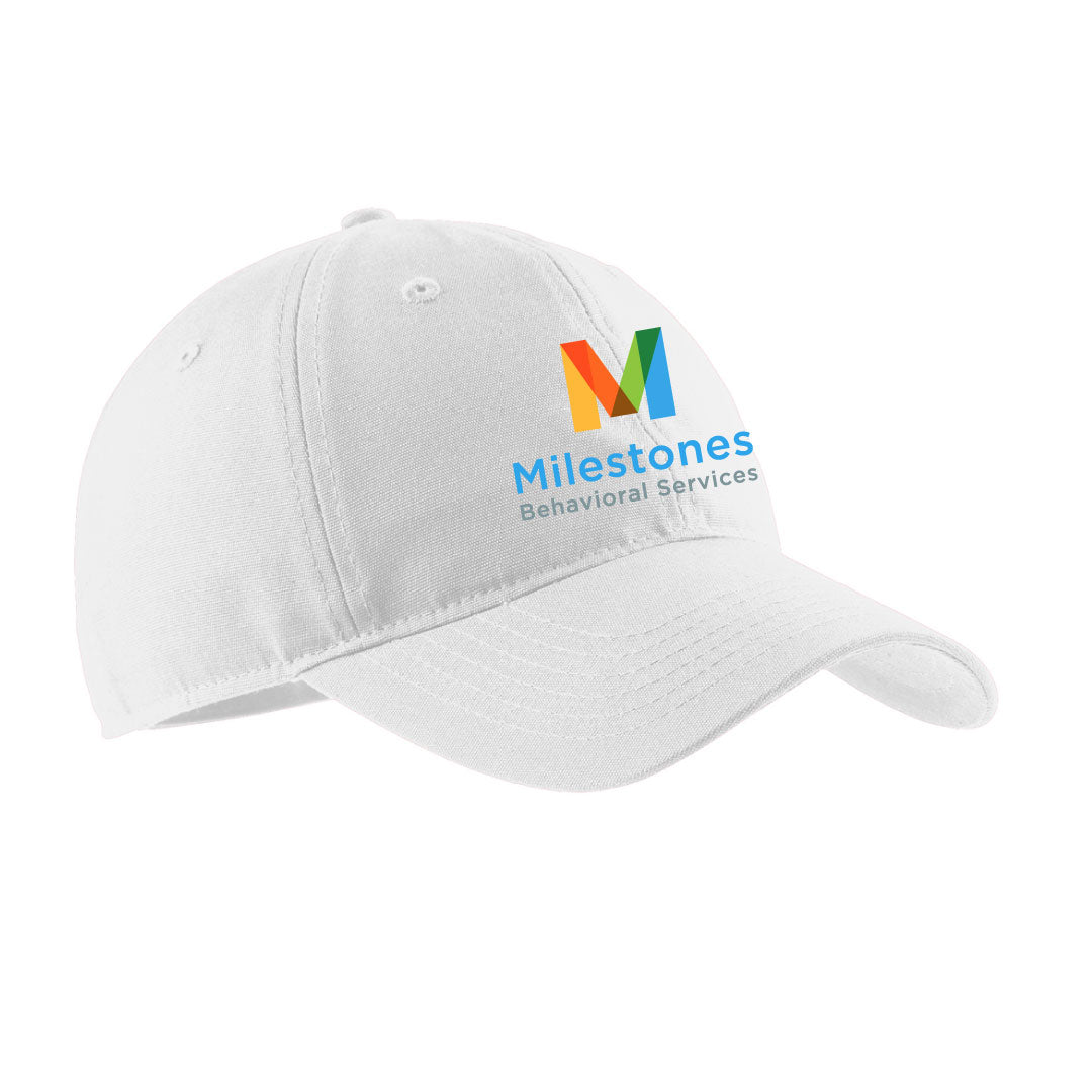 Milestones Unstructured Hat Logowear Milestones Behavioral Services White  