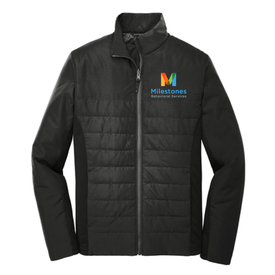 Milestones Insulated Jacket Logowear Milestones Behavioral Services Black Mens S
