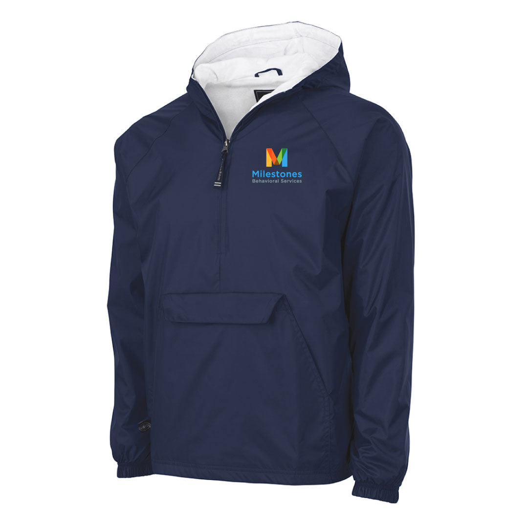 Milestones Youth Wind Jacket Logowear Milestones Behavioral Services Navy Youth S