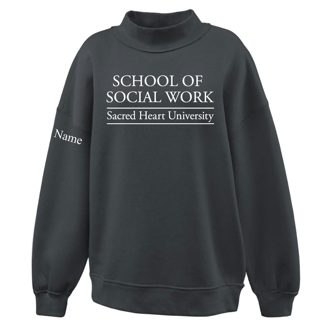 SHU School of Social Work Ladies Mockneck Sweatshirt