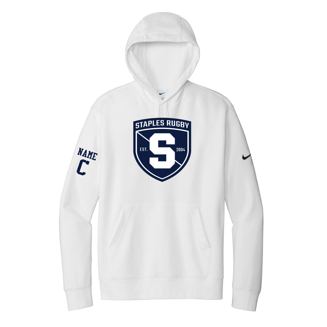 Staples Rugby Nike Hooded Sweatshirt Logowear Staples Rugby White Adult XS