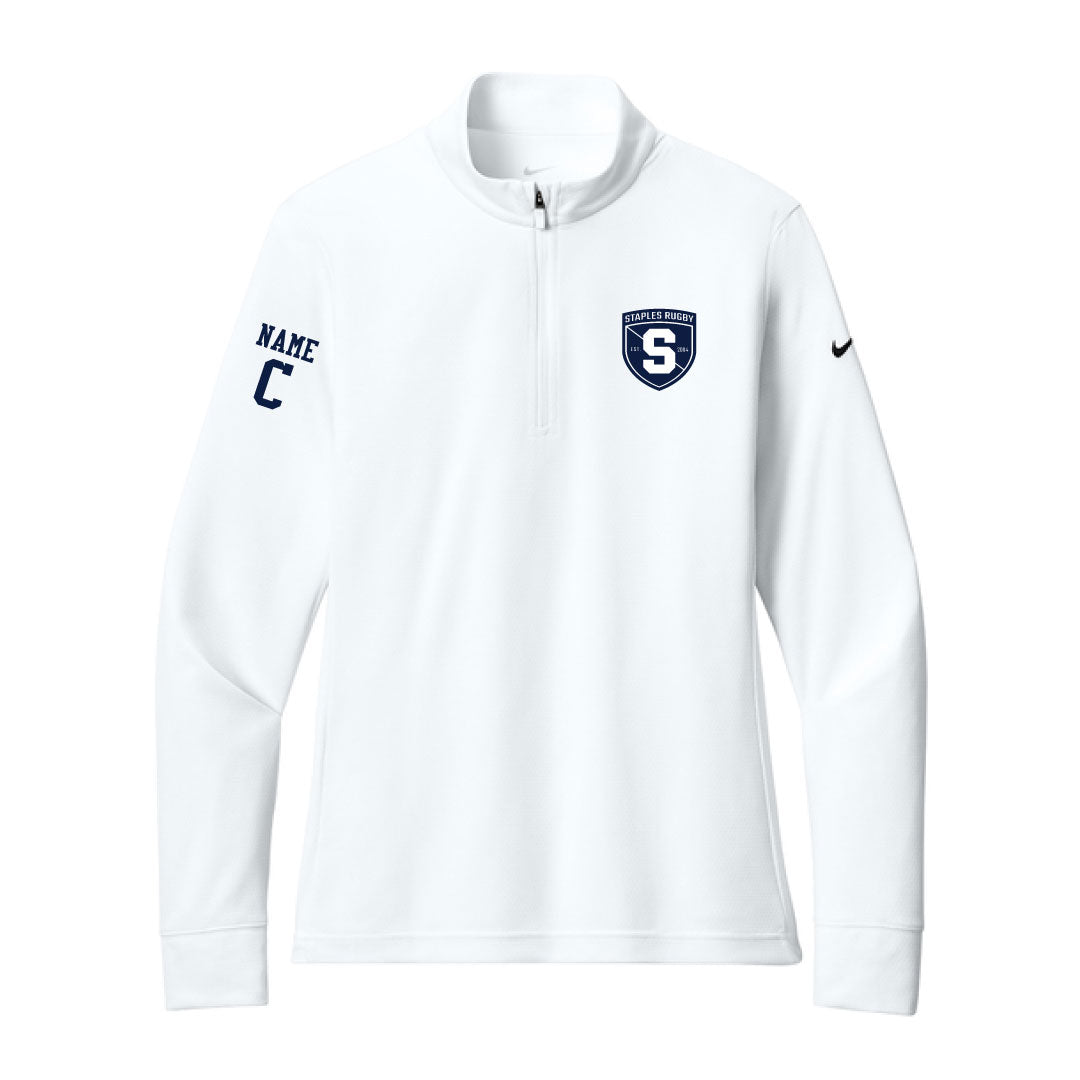 Staples Rugby Nike Performance 1/4 Zip Logowear Staples Rugby White Mens XS