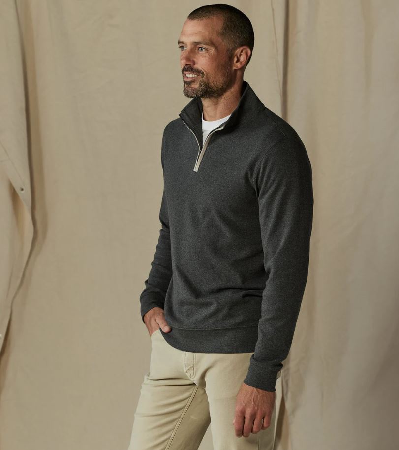 The Normal Brand Men's Weekend Quarter Zip Apparel The Normal Brand Charcoal Small