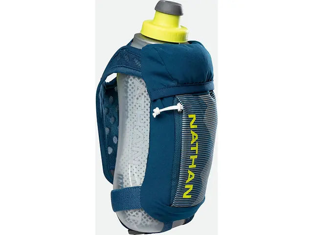 Nathan QuickSqueeze 18oz Insulated Handheld Accessories United Sports Brands Marine Blue/Finish Lime  