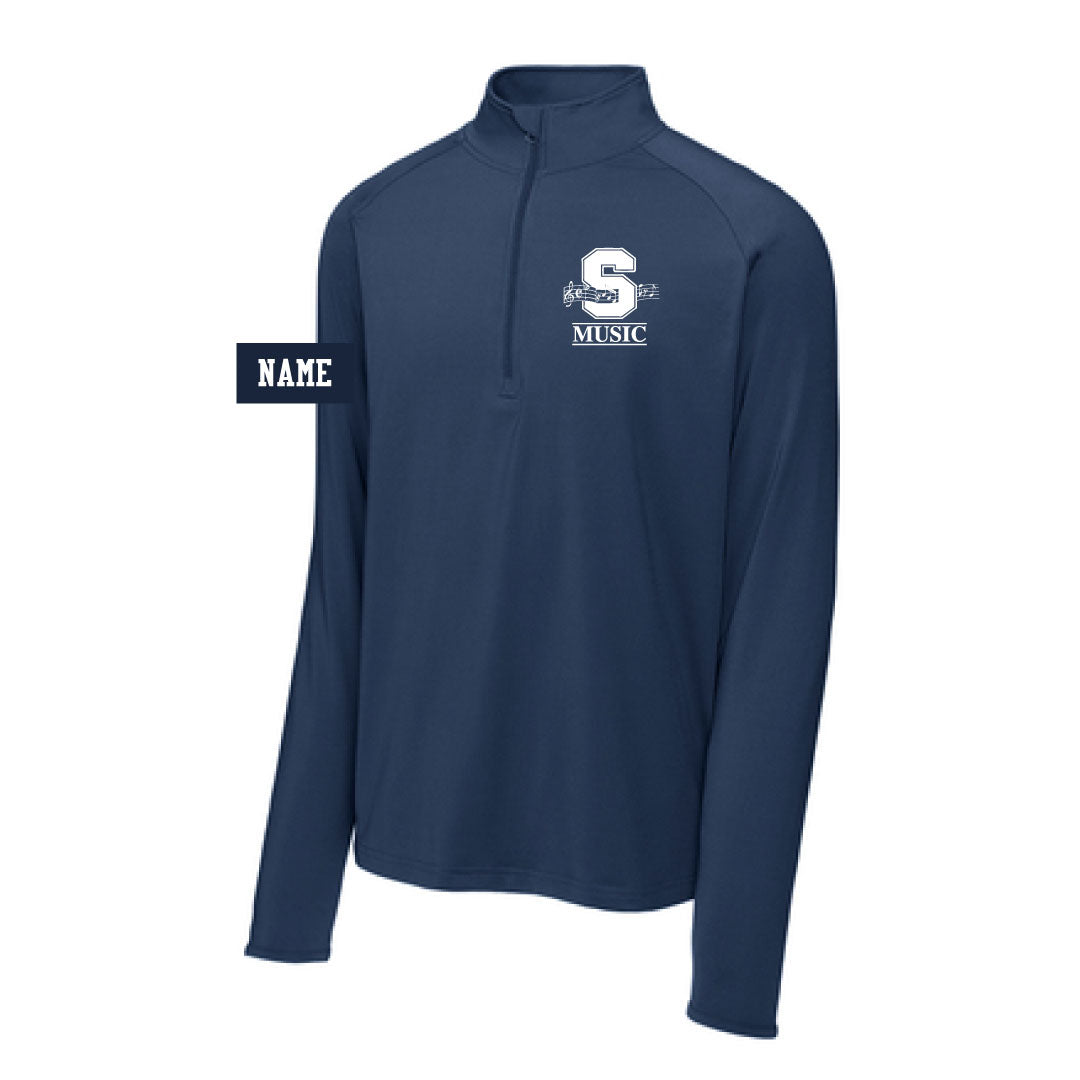 Staples Music Stretch 1/4 Zip Logowear Staples Music Navy Mens S 