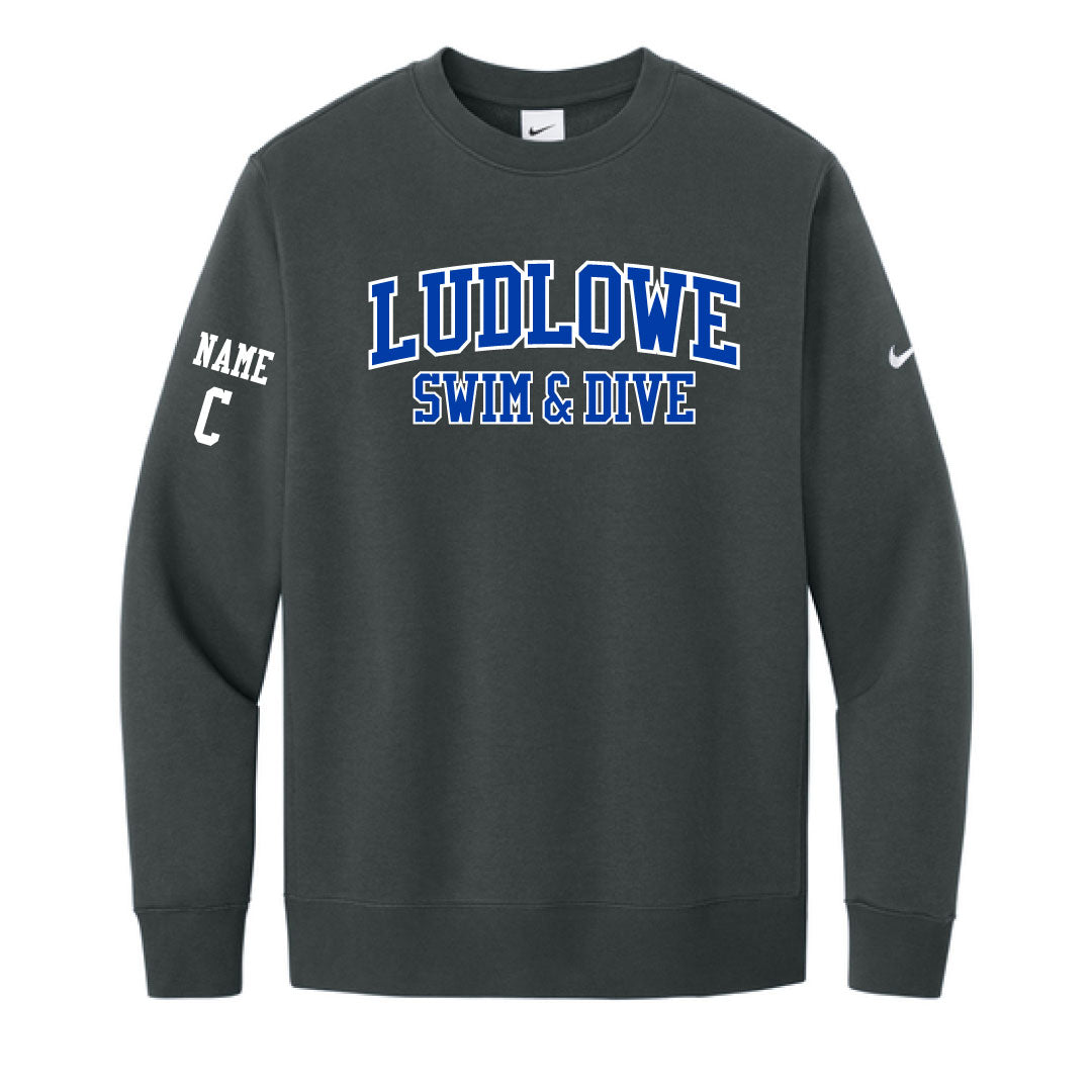 Ludlowe Girls Swim & Dive Nike Crewneck Sweatshirt
