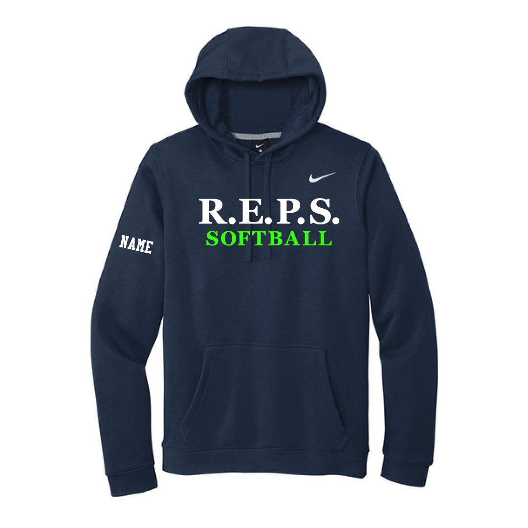 R.E.P.S. Wordmark Nike Hooded Sweatshirt Logowear R.E.P.S. Navy Adult S