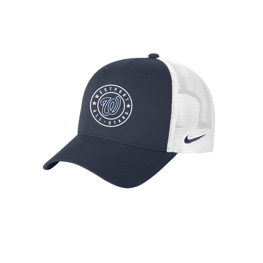 WLL District Fanwear Nike Trucker Hat Logowear WLL District Fanwear Navy/White