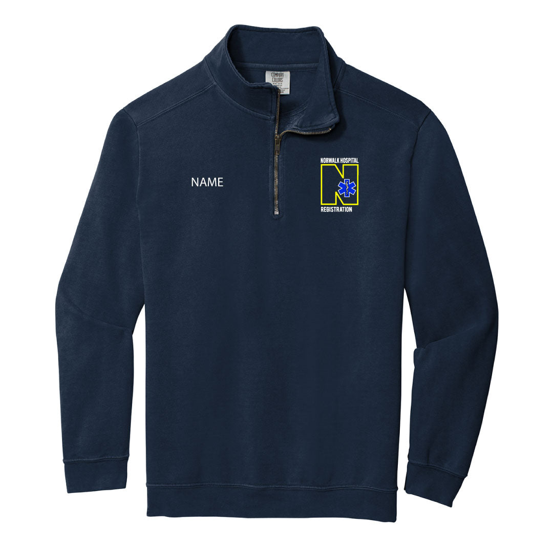Norwalk Hospital Registration Comfort Colors 1/4 Zip Sweatshirt
