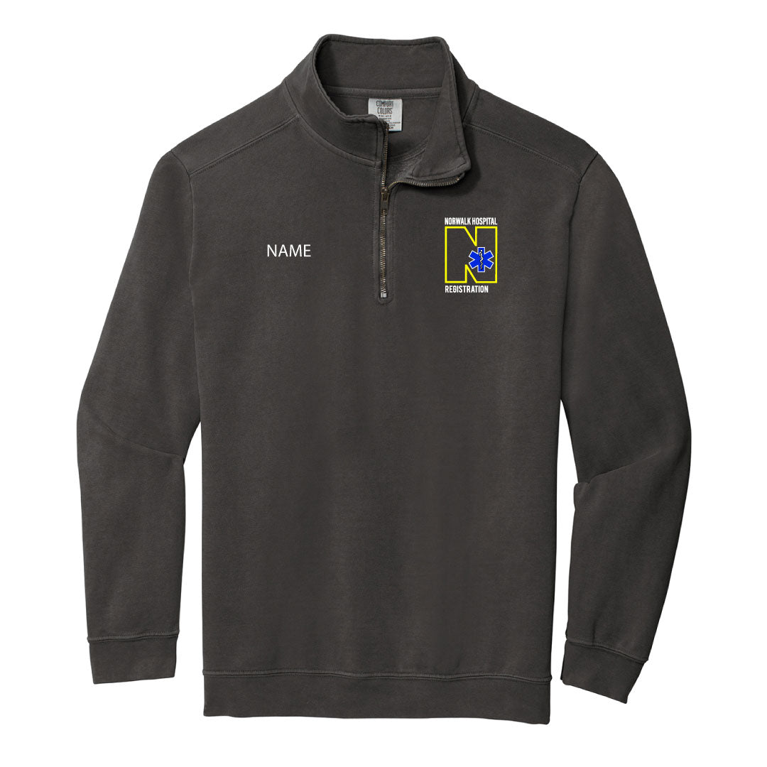 Norwalk Hospital Registration Comfort Colors 1/4 Zip Sweatshirt