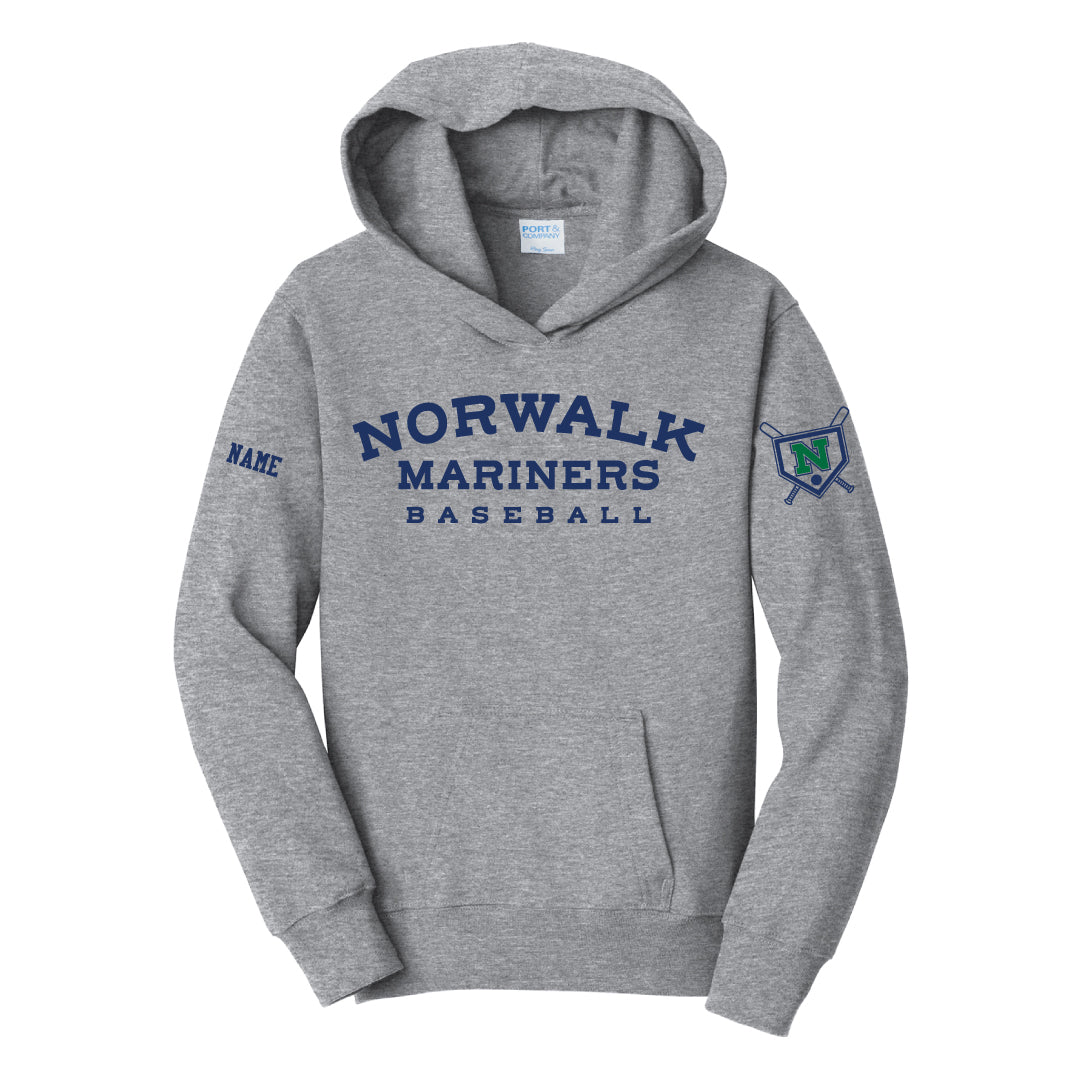 NYB Mariners Hooded Sweatshirt Logowear Norwalk Youth Baseball Grey Youth S