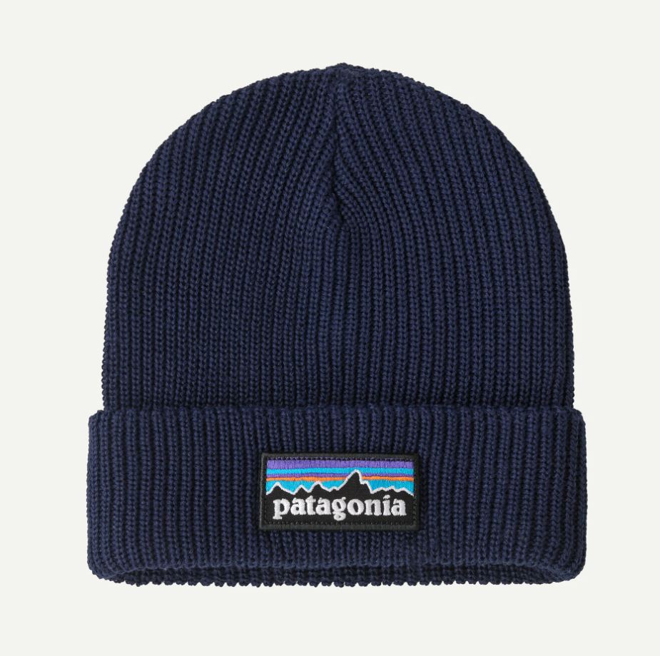 Patagonia Kids' Logo Beanie Accessories Patagonia P-6 Logo: New Navy-PONN