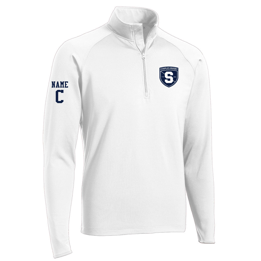 Staples Rugby Performance 1/4 Zip Logowear Staples Rugby White Adult XS